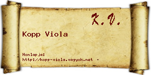 Kopp Viola névjegykártya